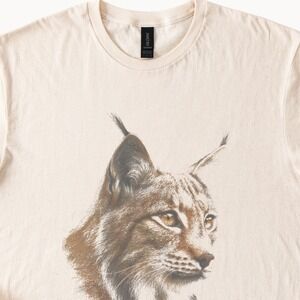 Wild Cat Profile Graphic Tee Naturalistic Amber Eyes Wildlife Art